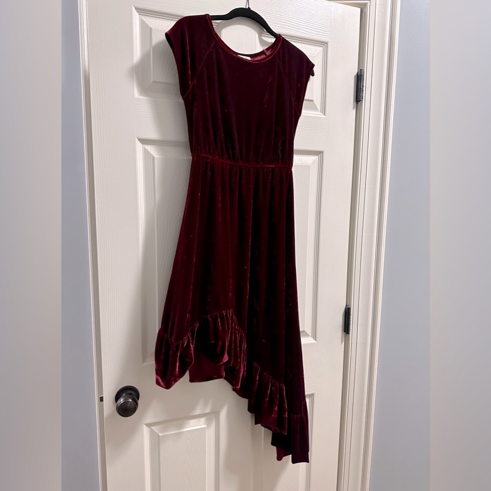 Joyfolie Aleena Burgundy Velvet Dress